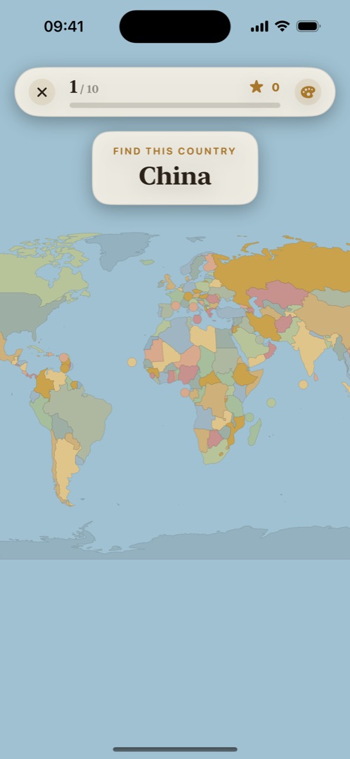 Interactive world map: find Panama by tapping it on the map.